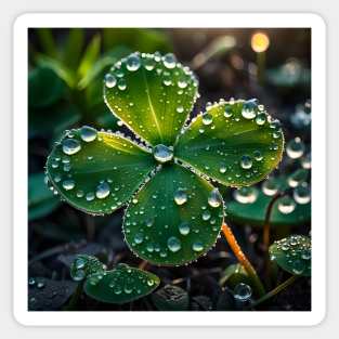 Dew Drops on Shamrock Sticker